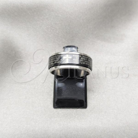 Stainless Steel Mens Ring, Cross Design, Polished, Two Tone, 01.63.0643.06