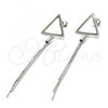 Sterling Silver Long Earring, Polished, Rhodium Finish, 02.186.0167.1