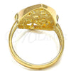 Oro Laminado Multi Stone Ring, Gold Filled Style with Violet and White Crystal, Polished, Golden Finish, 01.160.0001.08 (Size 8)