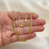 Oro Laminado Basic Necklace, Gold Filled Style Rolo Design, Polished, Golden Finish, 04.63.1287.20