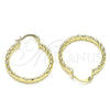 Oro Laminado Medium Hoop, Gold Filled Style Diamond Cutting Finish, Golden Finish, 02.213.0260.30