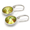 Rhodium Plated Dangle Earring, with Luminous Green Swarovski Crystals, Polished, Rhodium Finish, 02.239.0001.3