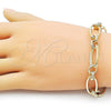 Oro Laminado Fancy Bracelet, Gold Filled Style Polished, Golden Finish, 03.415.0011.08