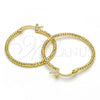 Oro Laminado Medium Hoop, Gold Filled Style Diamond Cutting Finish, Golden Finish, 02.168.0036.30