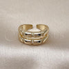 Oro Laminado Multi Stone Ring, Gold Filled Style with White Micro Pave, Polished, Golden Finish, 01.428.0006