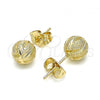 Oro Laminado Stud Earring, Gold Filled Style Matte Finish, Golden Finish, 02.100.0114