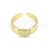 Oro Laminado Toe Ring, Gold Filled Style Heart Design, Polished, Golden Finish, 01.233.0026 (One size fits all)