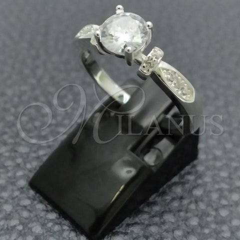 Sterling Silver Wedding Ring, with White Cubic Zirconia, Polished, Silver Finish, 01.398.0022.07