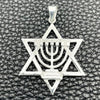 Sterling Silver Fancy Pendant, Star of David Design, Polished, Silver Finish, 05.392.0081