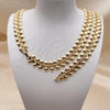 Oro Laminado Necklace and Bracelet, Gold Filled Style Polished, Golden Finish, 06.372.0066