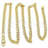 Oro Laminado Basic Necklace, Gold Filled Style Curb Design, Polished, Golden Finish, 04.213.0139.24