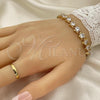 Oro Laminado Tennis Bracelet, Gold Filled Style Star Design, with White Cubic Zirconia, Polished, Golden Finish, 03.283.0004.07