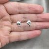 Sterling Silver Stud Earring, Dolphin Design, Polished, Silver Finish, 02.397.0033