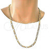 Gold Tone Basic Necklace, Figaro Design, Polished, Golden Finish, 04.242.0018.28GT