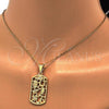 Oro Laminado Religious Pendant, Gold Filled Style Owl and Little Boy Design, with White Cubic Zirconia, Polished, Golden Finish, 05.253.0006