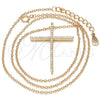 Sterling Silver Pendant Necklace, Cross Design, with White Cubic Zirconia, Polished, Rose Gold Finish, 04.336.0081.1.16