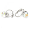 Rhodium Plated Leverback Earring, Disco Design, with Crystal Swarovski Crystals, Polished, Rhodium Finish, 02.239.0010
