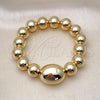 Oro Laminado Fancy Bracelet, Gold Filled Style Expandable Bead and Ball Design, Polished, Golden Finish, 03.213.0280.08