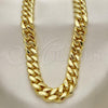 Oro Laminado Basic Necklace, Gold Filled Style Chunky Design, with White Cubic Zirconia, Polished, Golden Finish, 03.278.0005.30