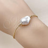 Oro Laminado Fancy Bracelet, Gold Filled Style Rat Tail Design, with Ivory Pearl, Polished, Golden Finish, 03.63.2290.08