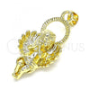 Oro Laminado Religious Pendant, Gold Filled Style Angel Design, Polished, Golden Finish, 05.213.0112