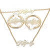 Oro Laminado Necklace, Bracelet and Earring, Gold Filled Style Polished, Golden Finish, 06.63.0236