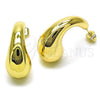 Oro Laminado Stud Earring, Gold Filled Style Teardrop and Hollow Design, Polished, Golden Finish, 02.428.0037