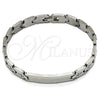 Stainless Steel Solid Bracelet, Cross Design, Polished, Steel Finish, 03.114.0412.08