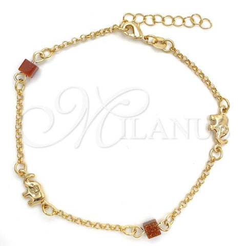 Oro Laminado Basic Bracelet, Gold Filled Style Rolo Design, Polished, Golden Finish, 03.02.0092.07