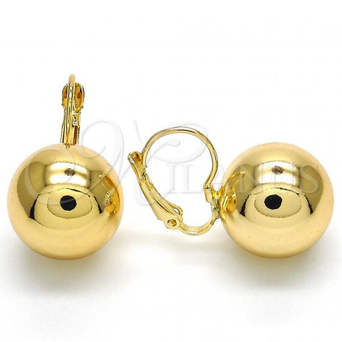 Oro Laminado Leverback Earring, Gold Filled Style Polished, Golden Finish, 02.122.0106