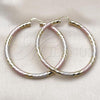Oro Laminado Large Hoop, Gold Filled Style Hollow Design, Diamond Cutting Finish, Tricolor, 02.213.0309.1.70