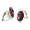 Rhodium Plated Leverback Earring, with Amethyst Swarovski Crystals, Polished, Rhodium Finish, 02.239.0005.5
