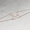 Stainless Steel Fancy Bracelet, Four-leaf Clover Design, with White Crystal, Polished, Rose Gold Finish, 03.63.22109.07