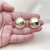 Oro Laminado Stud Earring, Gold Filled Style Hollow and Ball Design, Polished, Golden Finish, 02.195.0341