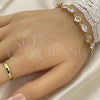 Oro Laminado Tennis Bracelet, Gold Filled Style Teardrop Design, with White Cubic Zirconia, Polished, Golden Finish, 03.213.0052.08