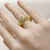 Oro Laminado Elegant Ring, Gold Filled Style Star Design, Polished, Golden Finish, 01.341.0173