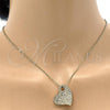 Oro Laminado Fancy Pendant, Gold Filled Style Heart Design, Diamond Cutting Finish, Golden Finish, 5.179.026