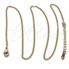 Oro Laminado Basic Necklace, Gold Filled Style Curb Design, Polished, Golden Finish, 5.233.033.18