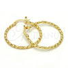 Oro Laminado Medium Hoop, Gold Filled Style Diamond Cutting Finish, Golden Finish, 02.168.0038.30