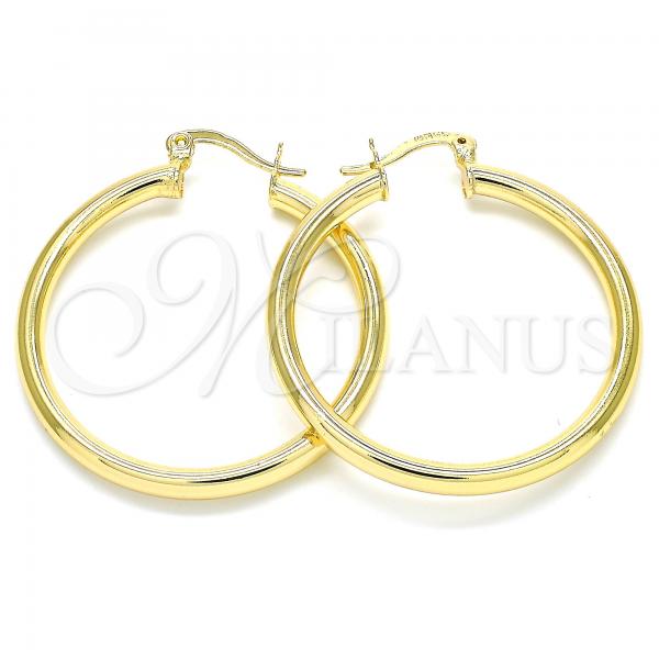 Oro Laminado Medium Hoop, Gold Filled Style Hollow Design, Polished, Golden Finish, 5.134.024.30