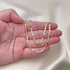 Oro Laminado Basic Necklace, Gold Filled Style Mariner Design, Diamond Cutting Finish, Golden Finish, 04.213.0242.18