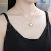 Oro Laminado Pendant Necklace, Gold Filled Style Heart Design, Polished, Golden Finish, 04.117.0005.20