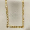 Oro Laminado Basic Necklace, Gold Filled Style Figaro Design, Polished, Golden Finish, 04.63.1342.24