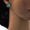 Rhodium Plated Stud Earring, with Light Turquoise Swarovski Crystals, Polished, Rhodium Finish, 02.239.0015.3