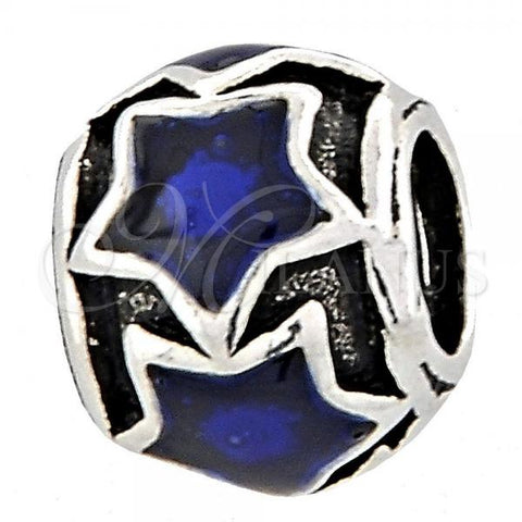 Sterling Silver Love Link Pendant, Star Design, Enamel Finish, Rhodium Finish, 05.184.0012