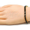 Oro Laminado Tennis Bracelet, Gold Filled Style with Black Cubic Zirconia, Polished, Golden Finish, 03.130.0004.07