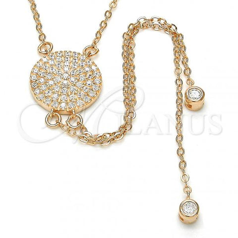 Sterling Silver Fancy Necklace, with White Cubic Zirconia, Polished, Rose Gold Finish, 04.286.0001.1.16