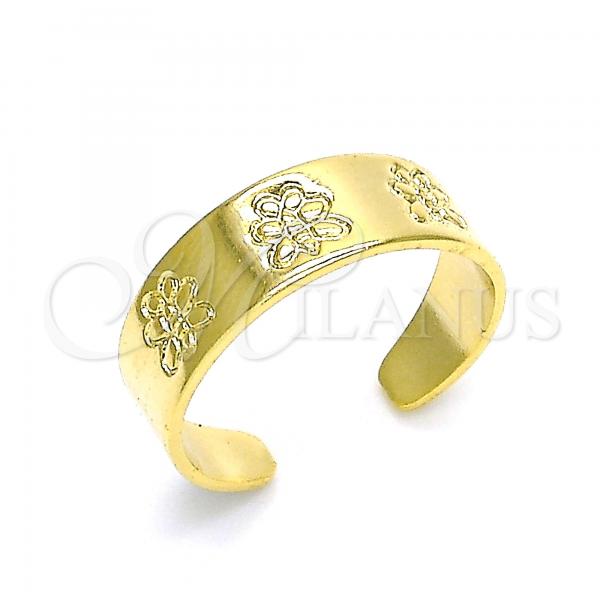 Oro Laminado Toe Ring, Gold Filled Style Butterfly Design, Polished, Golden Finish, 01.117.0010 (One size fits all)