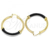 Oro Laminado Medium Hoop, Gold Filled Style Black Enamel Finish, Golden Finish, 02.122.0109.40