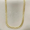 Oro Laminado Basic Necklace, Gold Filled Style Curb Design, Polished, Golden Finish, 04.213.0139.26